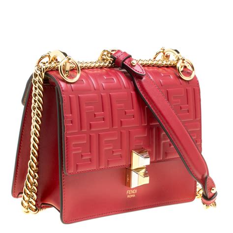 fendi kan i shoulder bag red|Fendi shoulder bag zucca.